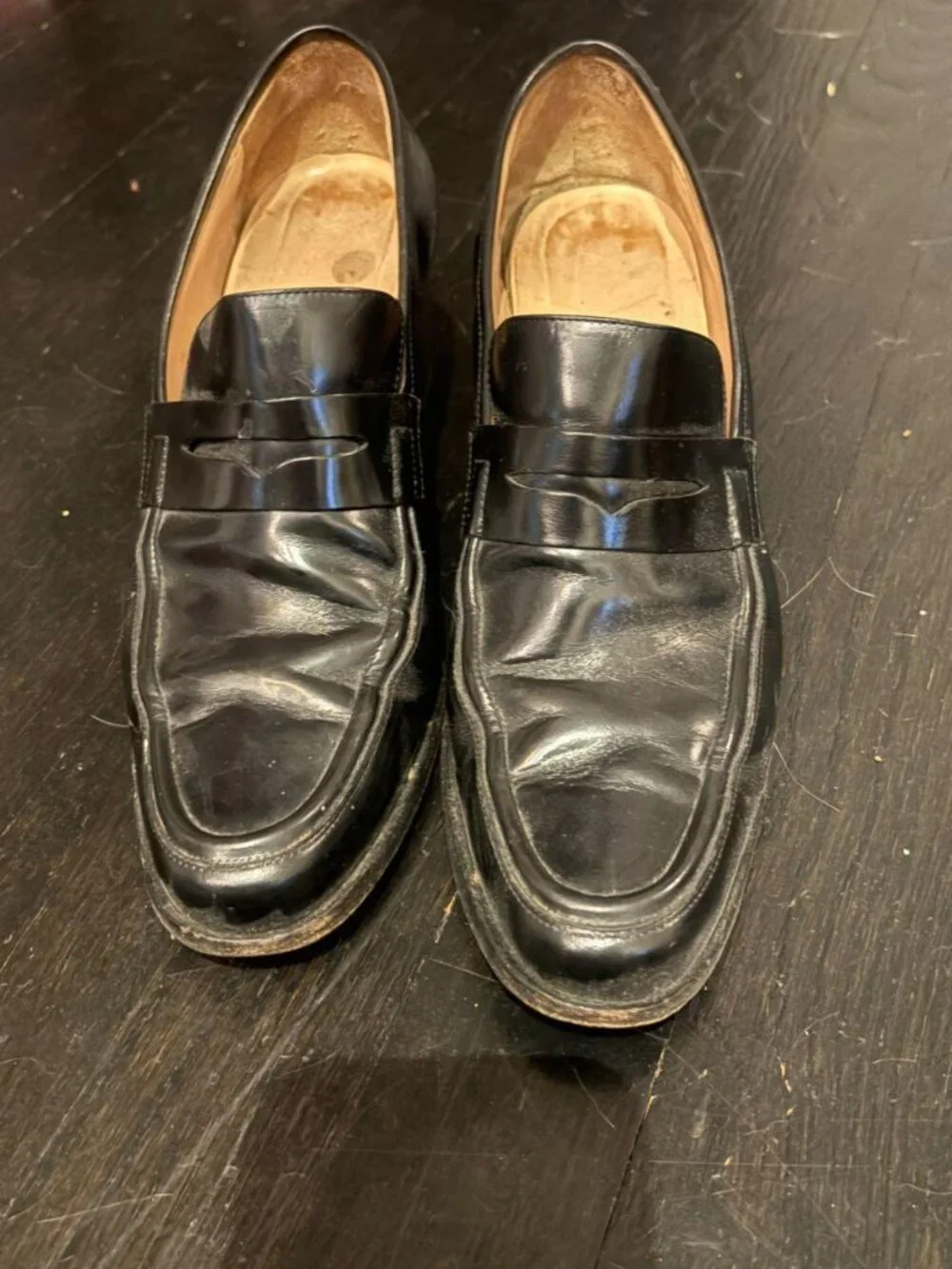 🤍 Vintage Black Leather Penny Loafer Heels 🤍